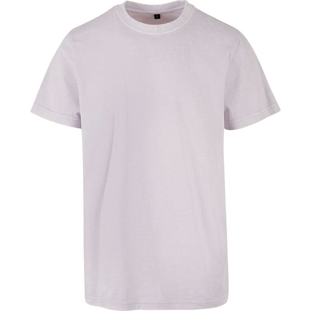 Build Your Brand Mens Acid Wash T-Shirt / Soft Lilac